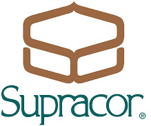 Sugar Sugar Spa in Seattle, WA - A brown logo resembling a honeycomb pattern with the word "Supracor" written below it in teal, accompanied by a registered trademark symbol, representing their innovative products.